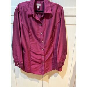 Chico’s Purple Shirt Blouse Women’s Size 3 XL Long Sleeve Button Up Casual Top